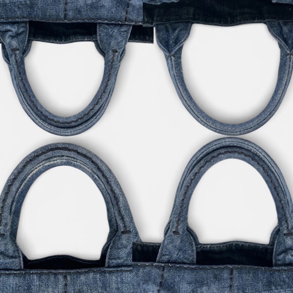 Authentic Prada luxury designer signature denim Canapa tote bag with strap - Picture 8 of 16